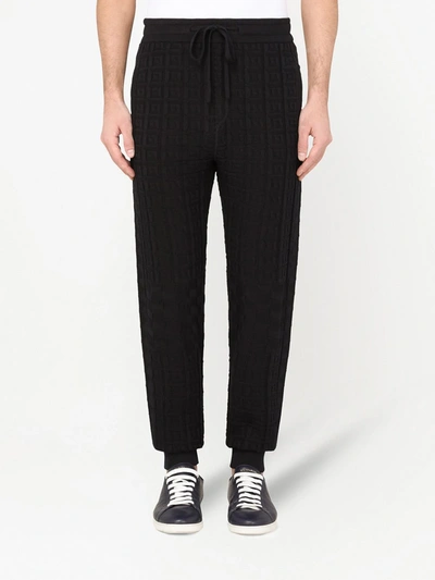 Shop Dolce & Gabbana Cable-knit Drawstring Track Pants In Blue
