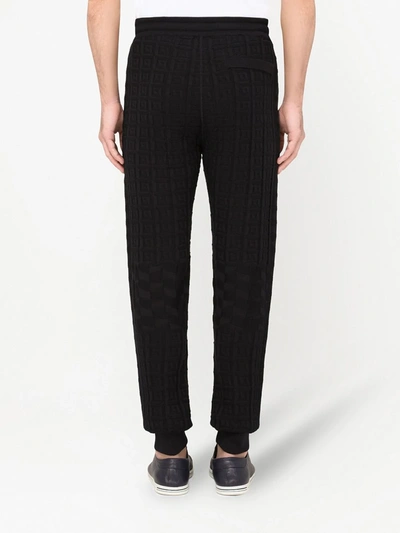 Shop Dolce & Gabbana Cable-knit Drawstring Track Pants In Blue