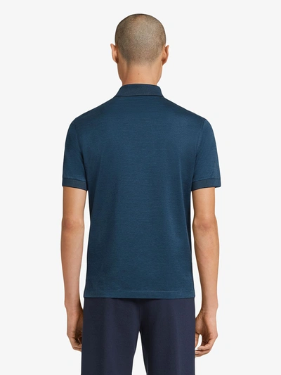 Shop Ermenegildo Zegna Short-sleeve Polo Shirt In Blue