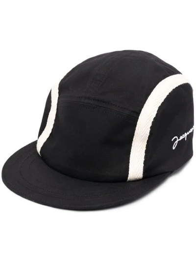 Shop Jacquemus Embroidered-logo Baseball Cap In Black