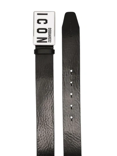 Shop Dsquared2 Icon-buckle Leather Belt In Black