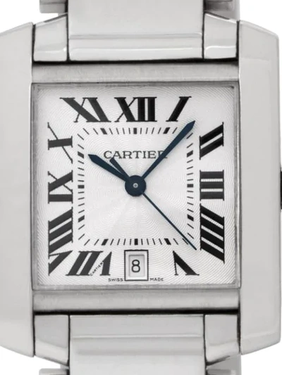 Pre-owned Cartier 2002  Tank Francaise 28mm In Silver