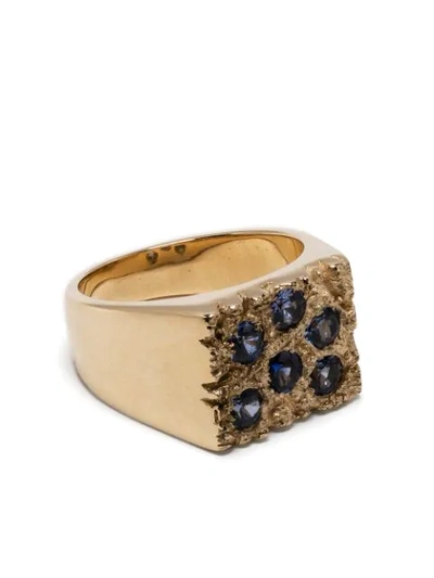 Bleue Burnham 9k Recycled Yellow Gold The Mini Rose Garden Sapphire Ring In Gold