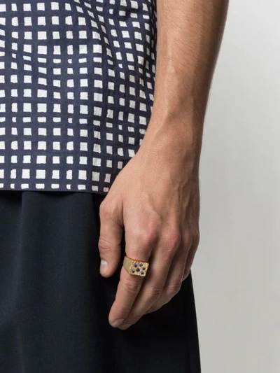 Shop Bleue Burnham The Mini Rose Signet Ring In Gold