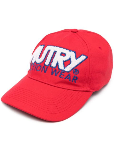 Shop Autry Embroidered Logo Baseball Cap In Red