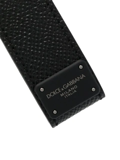 Shop Dolce & Gabbana Logo Patch Keyring In Black