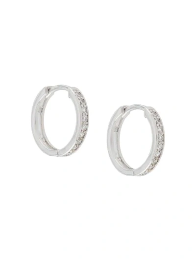 Shop Darkai Crystal Hoop Earring In Silver