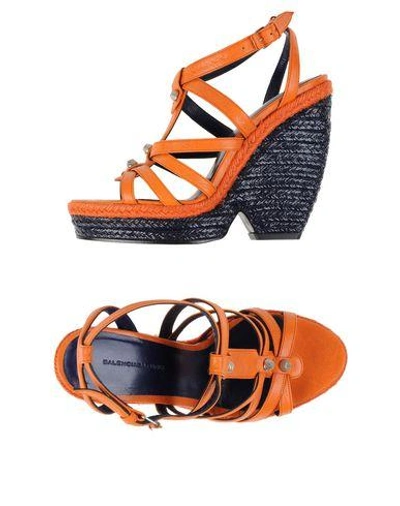 Shop Balenciaga Espadrilles In Orange