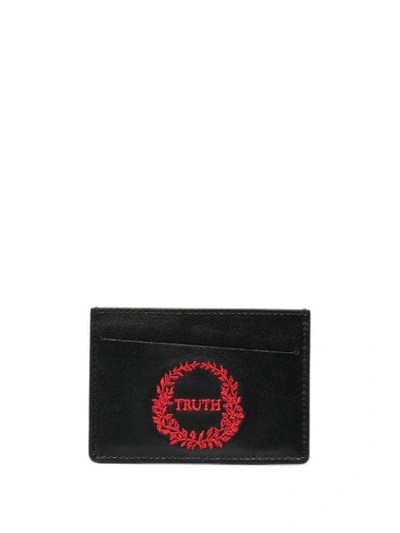 Shop Maison Margiela Truth Embroidered Cardholder In Black