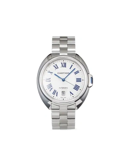 Pre-owned Cartier 2019  Clé 40mm In White