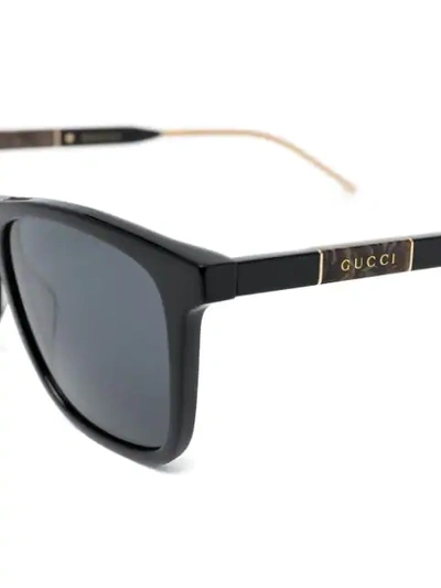 Shop Gucci Square-frame Logo Sunglasses In Black
