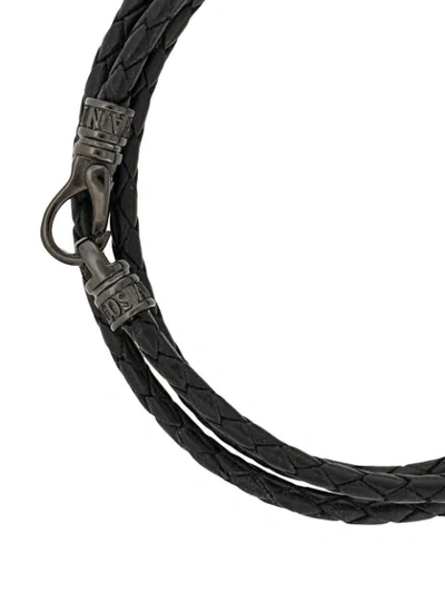 Shop Nialaya Jewelry Wrap-around Leather Bracelet In Black
