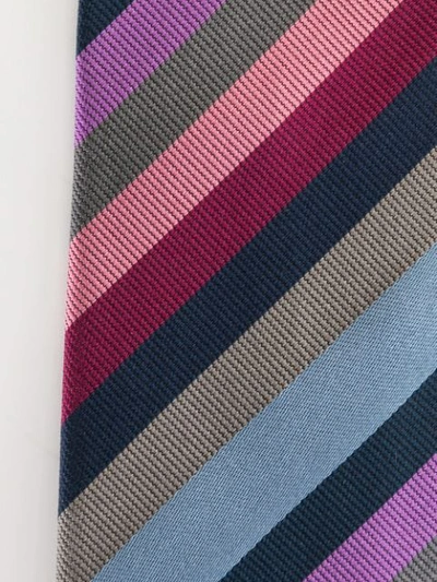 Shop Paul Smith Striped Silk Tie In Multicolour