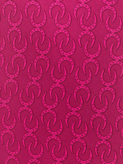 Pre-owned Hermes 2010s  Horseshoe Print Tie In Pink