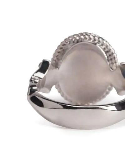 Shop Dolce & Gabbana Crystal-embellished Stone Ring In Silver