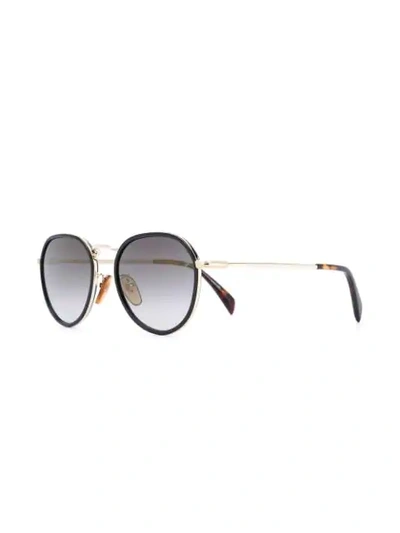 Shop David Beckham Eyewear Round-frame Gradient Sunglasses In Black