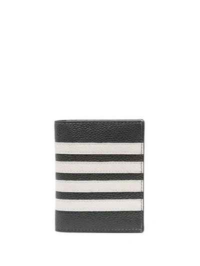 Shop Thom Browne 4-bar Stripe Cardholder In Grey