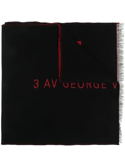 Shop Givenchy Logo-embroidered Fringed Scarf In Black
