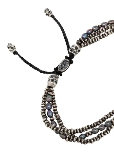 Shop M Cohen Tahitian Pearl Three-layer Bracelet In Silver