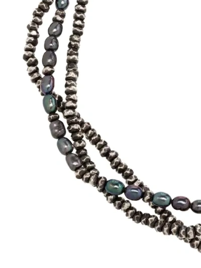 Shop M Cohen Tahitian Pearl Three-layer Bracelet In Silver