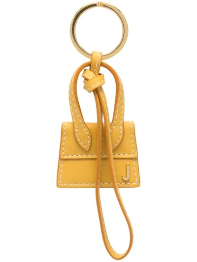 Shop Jacquemus Le Chiquito Keyring In Yellow
