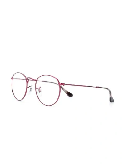 Ray Ban Round Frame Glasses In Pink
