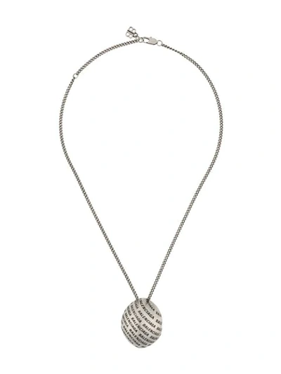 Shop Balenciaga Precious Logo Necklace In Silver