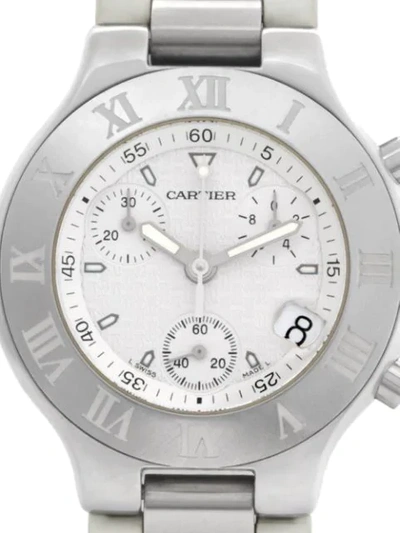 Pre-owned Cartier 2005  Must 21 38mm In White