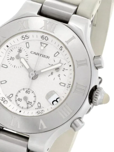 Pre-owned Cartier 2005  Must 21 38mm In White