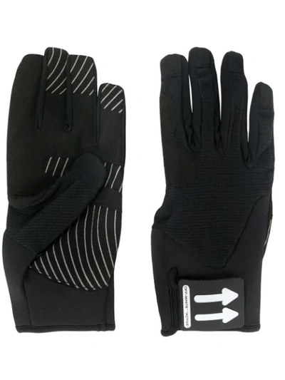 Shop Off-white Arrow Logo Patch Gloves In Black