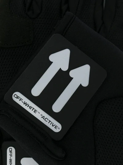 Shop Off-white Arrow Logo Patch Gloves In Black