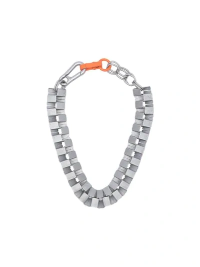 Shop Heron Preston Cubic Choker Necklace In Silver