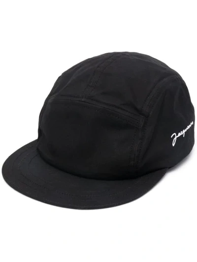 Shop Jacquemus Embroidered-logo Baseball Cap In Black