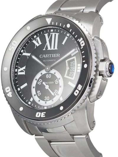 Pre-owned Cartier 2001  Calibre Diver 41mm In Black