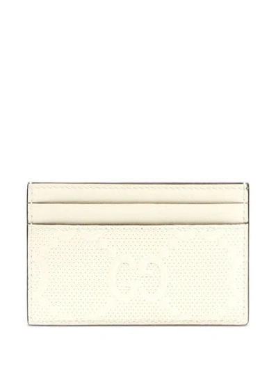 Shop Gucci Gg Embossed Cardholder In White