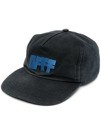 Shop Off-white Logo-embroidered Cap In Black