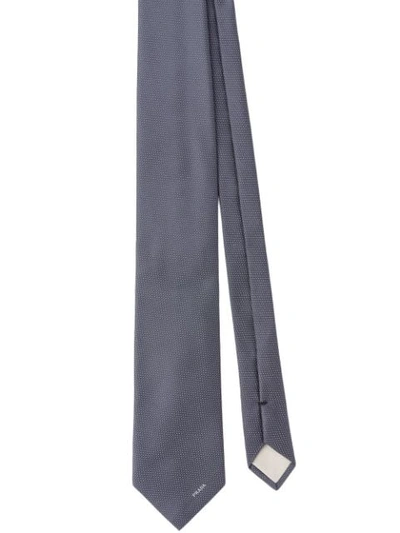 Shop Prada Silk Tie In Grey