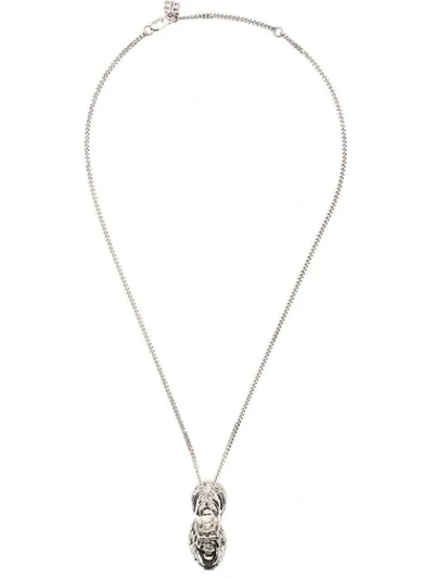 Shop Balenciaga Mini Track Necklace In Silver