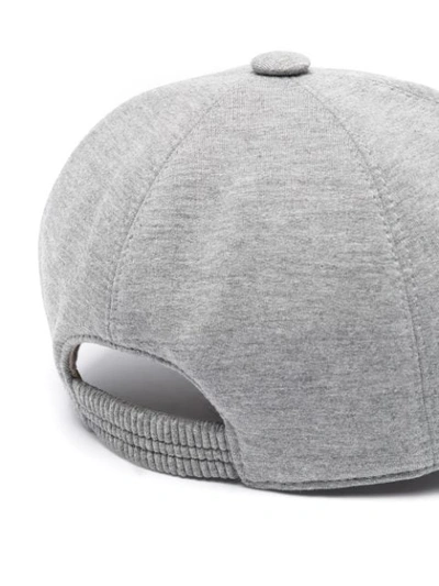 Shop Eleventy Logo-embroidered Cap In Grey