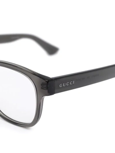 Shop Gucci Round-frame Glasses In Black