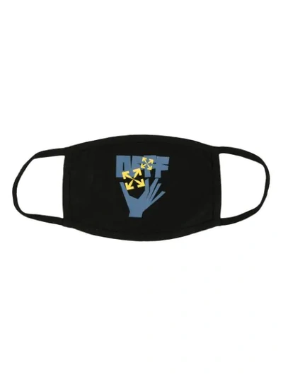 Shop Off-white Logo-motif Cotton Face Mask In Black