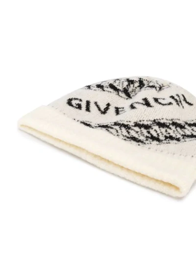 Shop Givenchy Logo-knit Beanie In White