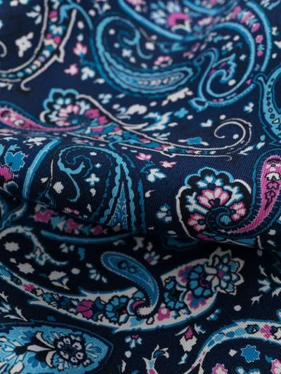 Shop Kiton Paisley-print Silk Handkerchief In Blue