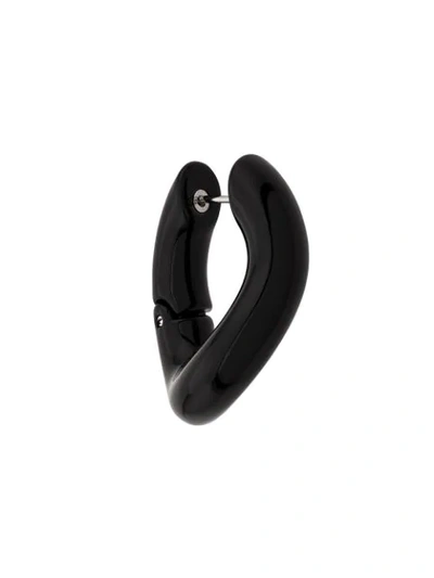 Shop Balenciaga Hoop Earring In Black