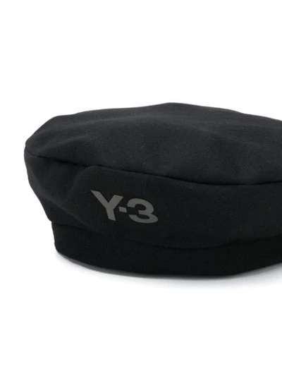 Shop Y-3 Logo-print Beret Hat In Black