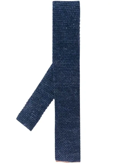 Brunello Cucinelli Knitted Tie In Blue