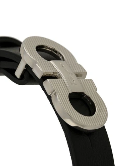 Shop Ferragamo Gancini Logo Plaque Bracelet In Black