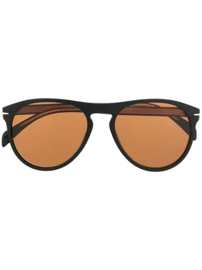 Shop David Beckham Eyewear Db 1008/s Soft Pilot Sunglasses In Black
