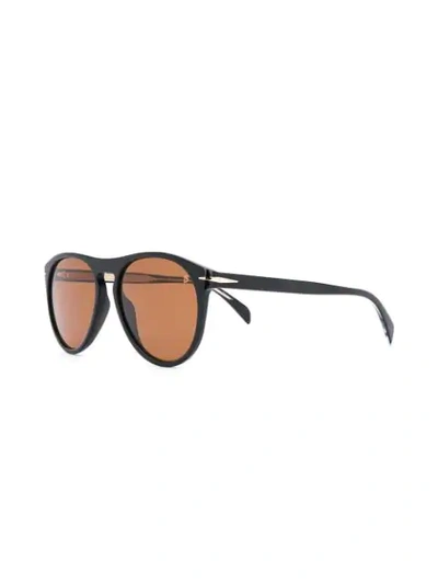Shop David Beckham Eyewear Db 1008/s Soft Pilot Sunglasses In Black
