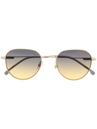 Shop Carrera Round-frame Sunglasses In Gold